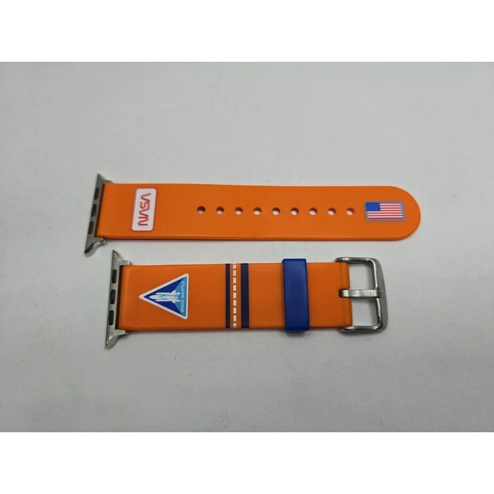 MobyFox NASA Flight Suit Apple Watch Band Orange 42 44 45mm Sport Silicone Strap